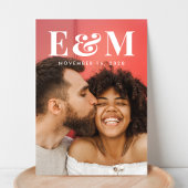 Modernes Monogramm-Initial-Foto Schwarz-weiß Save The Date