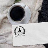 Modernes Monogramm Laurel, kundenspezifische Rücks Gummistempel