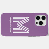 Modernes Monogramm Lila Case-Mate iPhone Hülle (Rückseite (Horizontal))