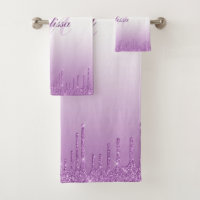 modernes monogramm lila Glitzer