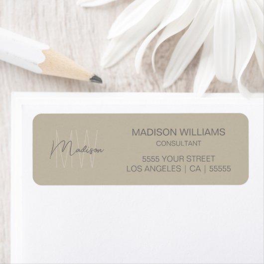 Modernes Monogramm-Logo Beige Berater (Insitu)