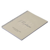 Modernes Monogramm-Logo Beige Berater Notizblock (Linke Seite)