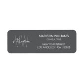 Modernes Monogramm-Logo Grau Berater-Adresse (Vorne)