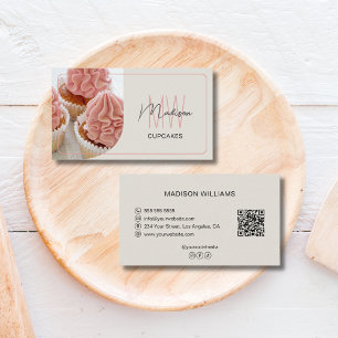 Modernes Monogramm-Logo QR Bäckerei Visitenkarte