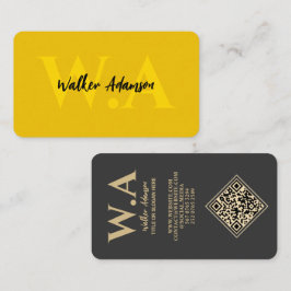 Modernes Monogramm | Luxus Black and Gold Visitenkarte