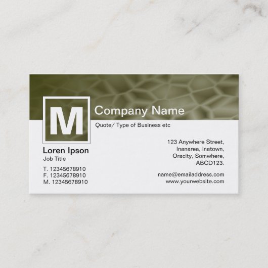 Modernes Monogramm - Manna Visitenkarte (Vorderseite)