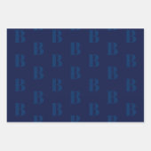 Modernes Monogramm Marineblau-Muster Geschenkpapier Set (Vorderseite 2)