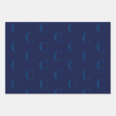 Modernes Monogramm Marineblau-Muster Geschenkpapier Set (Vorderseite 3)