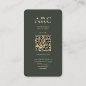 Modernes Monogramm Marketing Beruflich dunkelgrün Visitenkarte (Rückseite)