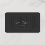 Modernes Monogramm Marketing Black Gold Beruflich Visitenkarte (Vorderseite)