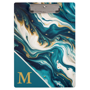 Modernes Monogramm-Marmor Klemmbrett