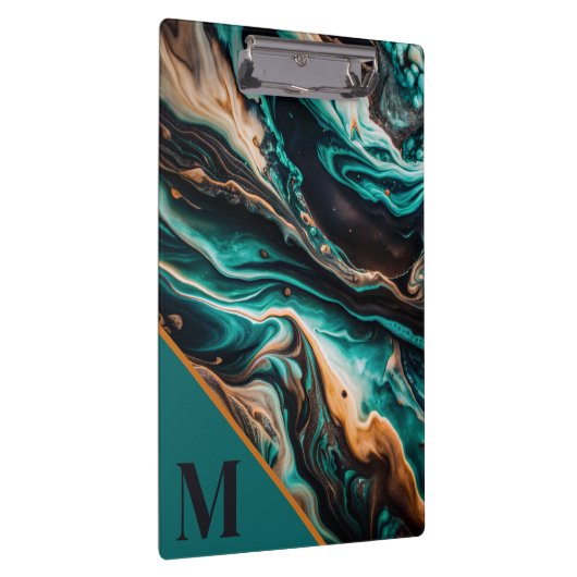 Modernes Monogramm-Marmor Klemmbrett (Rechts)