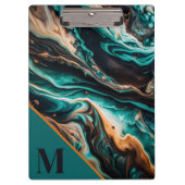 Modernes Monogramm-Marmor Klemmbrett (Vorderseite)