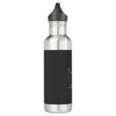 Modernes Monogramm Minimalistisch grau Edelstahlflasche (Links)