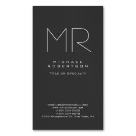 Modernes Monogramm Minimalistisch grau Magnetische Visitenkarte