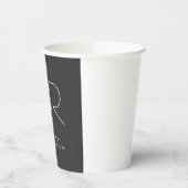 Modernes Monogramm Minimalistisch grau Pappbecher (Links)