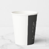 Modernes Monogramm Minimalistisch grau Pappbecher (Rechts)