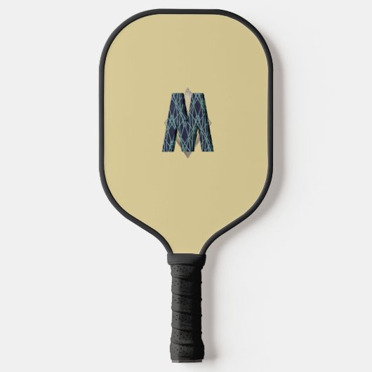 Modernes Monogramm | Minimalistisch sauber Pickleball Schläger (Vorderseite)