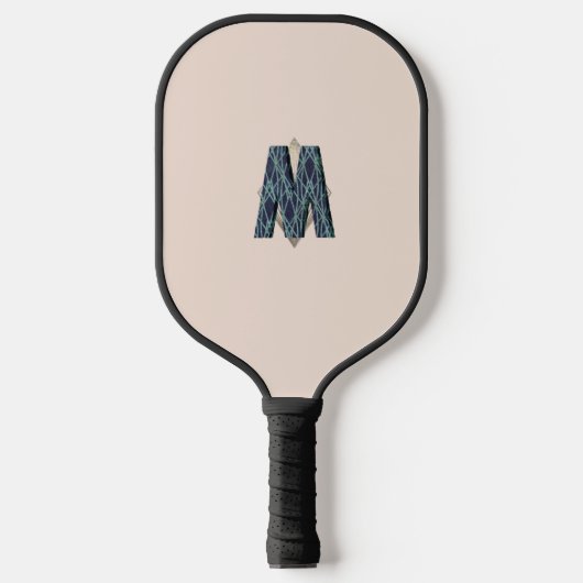 Modernes Monogramm | Minimalistisch sauber Pickleball Schläger (Vorderseite)