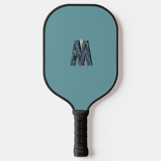 Modernes Monogramm | Minimalistische Maskuline Pickleball Schläger (Vorderseite)