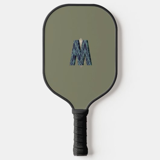 Modernes Monogramm | Minimalistische Maskuline Pickleball Schläger (Vorderseite)