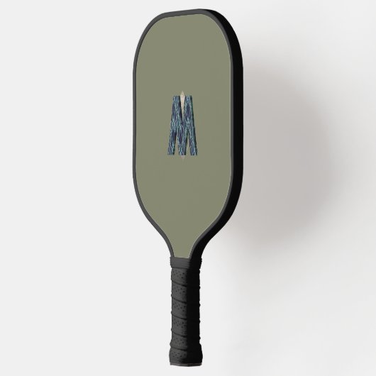 Modernes Monogramm | Minimalistische Maskuline Pickleball Schläger (Links)