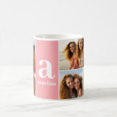 Modernes Monogramm mit 5 Fotomaterial - Korallen Kaffeetasse (Mittel)