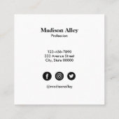 Modernes Monogramm mit einfachem Streifen Quadratische Visitenkarte (Rückseite)