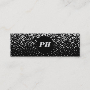Modernes Monogramm mit Elegant Confetti Mini Visitenkarte