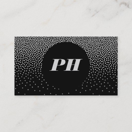Modernes Monogramm mit Elegant Confetti Visitenkarte (Vorderseite)