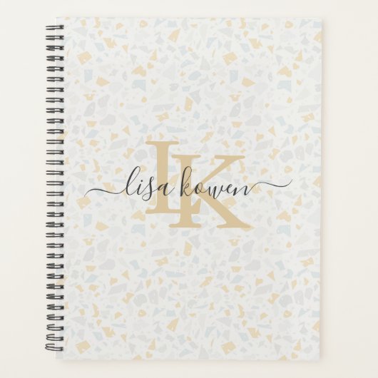 Modernes Monogramm mit luxuriösem Skripttyp | Terr Planer (Vorderseite)