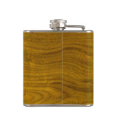 Modernes Monogramm mit Name auf Holz Flachmann (Rückseite)