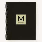 Modernes Monogramm mit Namen im Square Border Note Notizblock (Vorderseite)