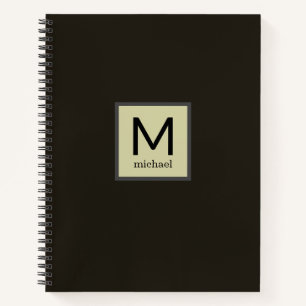 Modernes Monogramm mit Namen im Square Border Note Notizblock