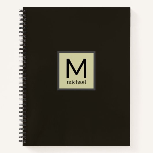Modernes Monogramm mit Namen im Square Border Note Notizblock (Vorderseite)