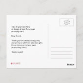 Modernes Monogramm mit Streifen-Punkt Postkarte (Rückseite)