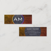 Modernes Monogramm mit texturierter Farbdarstellun Mini Visitenkarte (Vorne/Hinten)