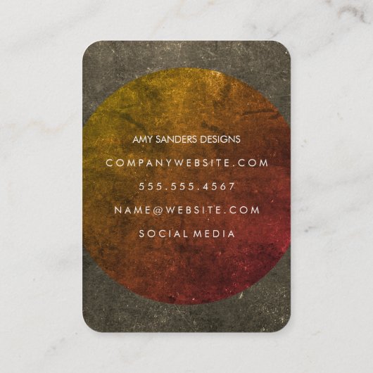 Modernes Monogramm mit texturierter Farbdarstellun Visitenkarte (Rückseite)