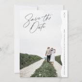 Modernes Monogramm mit weißem Rand-Minimal Save The Date (Vorderseite)