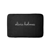 Modernes Monogramm | Modern Black text name rug Te Badematte (Vorderseite)