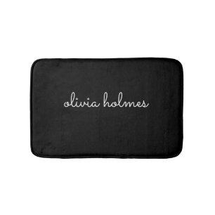 Modernes Monogramm Modern Black text name rug Te Badematte