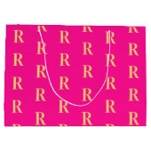 Modernes Monogramm-Muster - Hot Pink Große Geschenktüte (Rückseite)