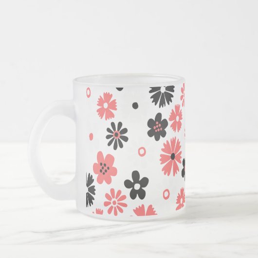 Modernes Monogramm-Muster Mattglastasse (Links)