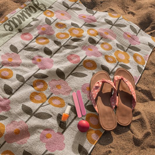 Modernes Monogramm-Muster Strandtuch