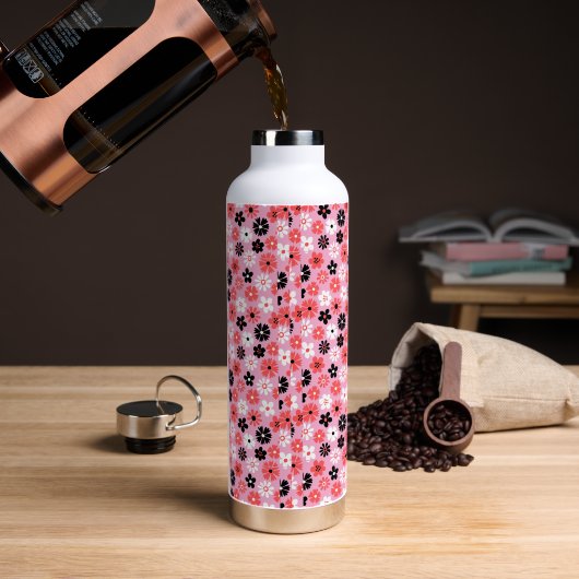 Modernes Monogramm-Muster Trinkflasche (Kaffee)