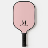 Modernes Monogramm Name Pastell Pink Pickleball Schläger (Vorderseite)