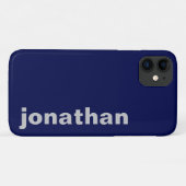 Modernes Monogramm Navy Blue Case-Mate iPhone Hülle (Rückseite (Horizontal))