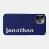 Modernes Monogramm Navy Blue Case-Mate iPhone Hülle (Rückseite (Horizontal))