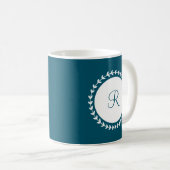 Modernes Monogramm Navy Blue Kaffeetasse (VorderseiteRechts)
