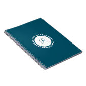 Modernes Monogramm Navy Blue Notizblock (Rechte Seite)